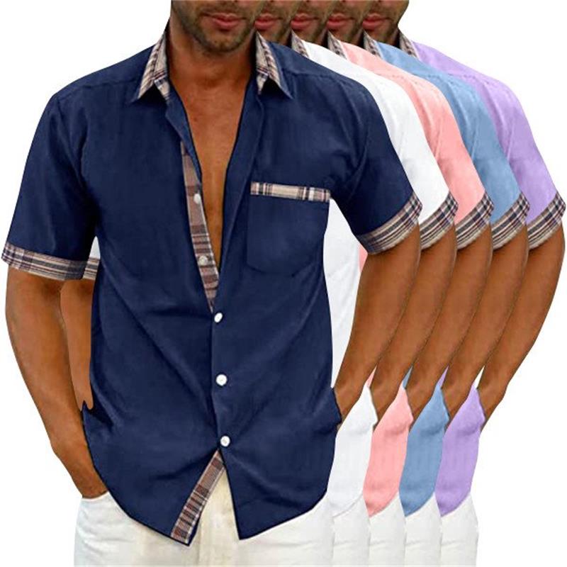 Cromoncent Camicia Uomo In Flanella Di Cotone A Quadri, Maniche Lunghe, Colore Teal Navy, Taglia 4XL