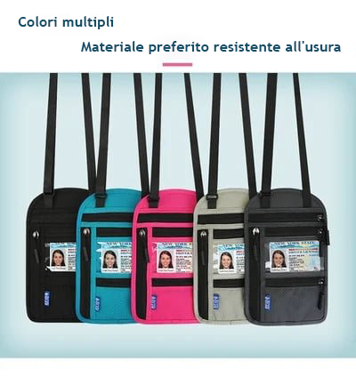 Maiiu Portafoglio Da Viaggio Con Blocco RFID – Organizer Passaporto Azzurro, A Tracolla