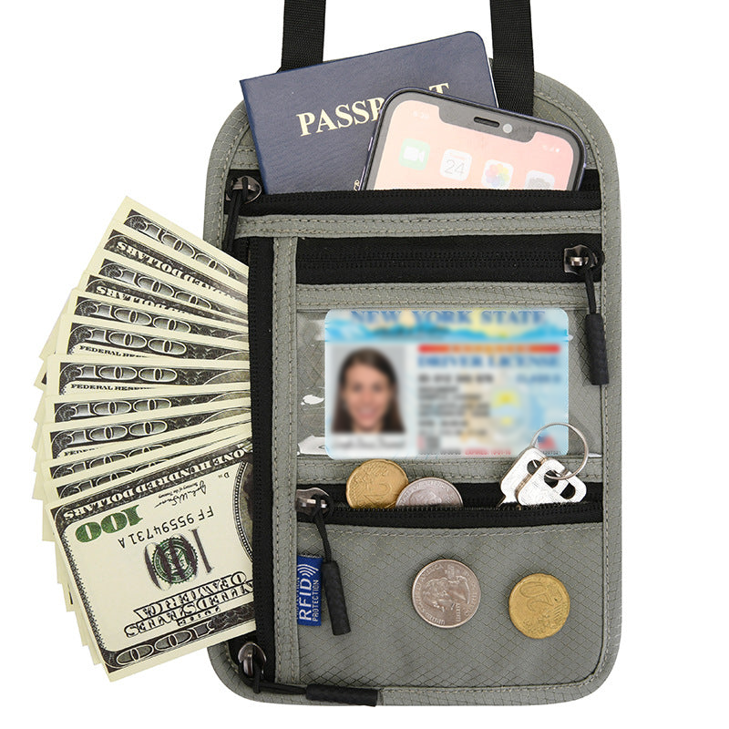 Portafoglio da viaggio con blocco RFID per passaporto Portafoglio da viaggio con blocco RFID per passaporto
