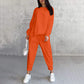 🌸✨Completo 2 Pezzi da Donna: Felpa a Maniche Lunghe con Orlo Asimmetrico e Pantaloni
