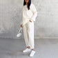 🌸✨Completo 2 Pezzi da Donna: Felpa a Maniche Lunghe con Orlo Asimmetrico e Pantaloni