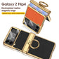 Custodia per telefono con chiusura magnetica in pelle elettro placcata per Samsung Galaxy Z Flip4 Flip3 5G