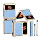 Custodia di lusso in pelle per Samsung Galaxy Z Flip3(4) con doppia cerniera - Stilo retrattile