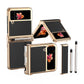 Custodia di lusso in pelle per Samsung Galaxy Z Flip3(4) con doppia cerniera - Stilo retrattile